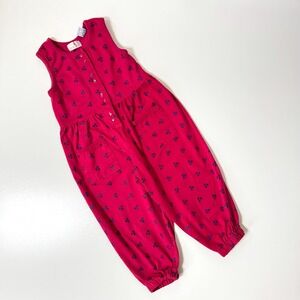 Vintage 90s  Y2K Just Friends Toddler 3T Pink Purple Heart Romper Jumpsuit